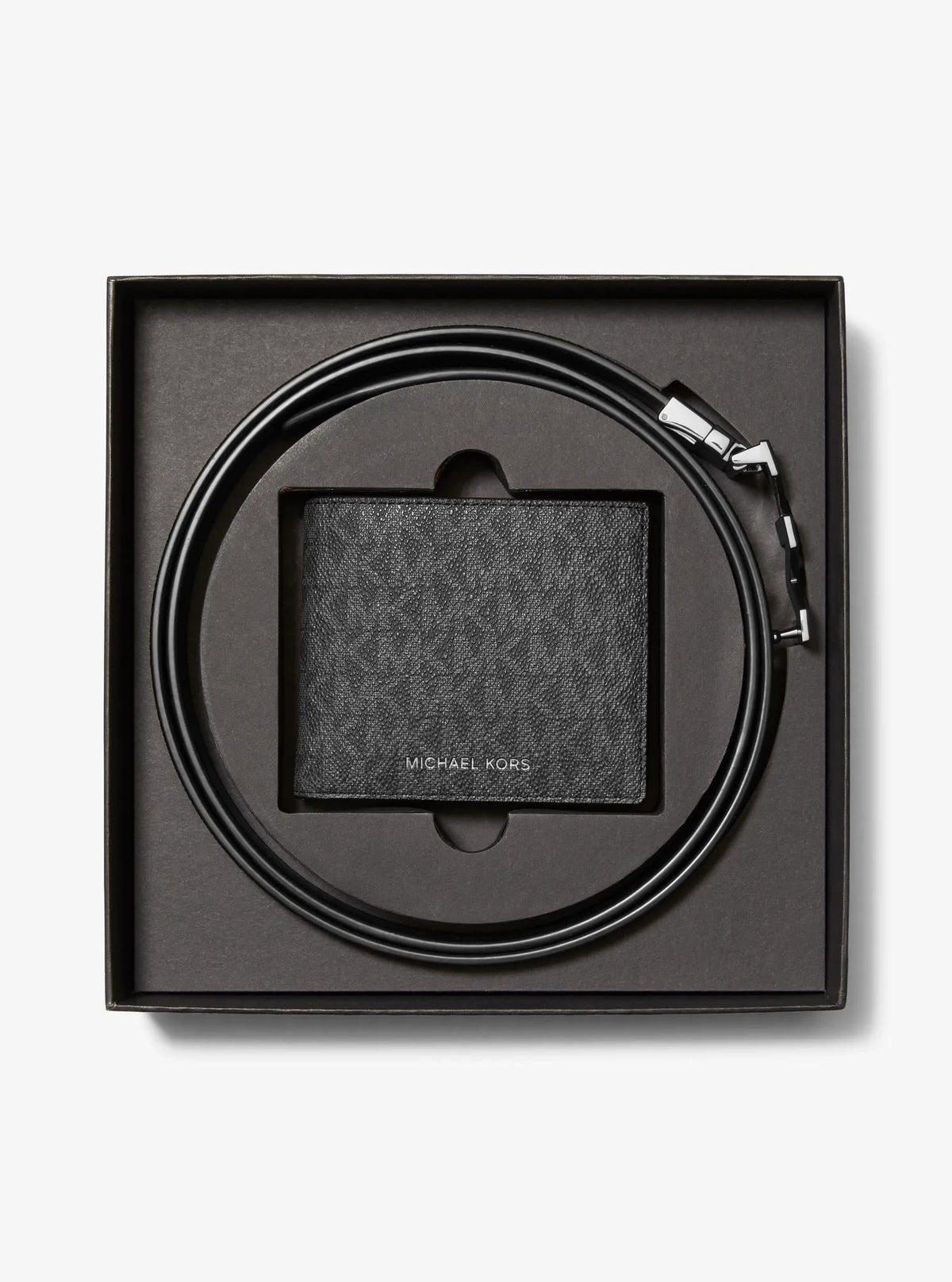 Signature Logo Wallet and Reversible Belt Gift Set