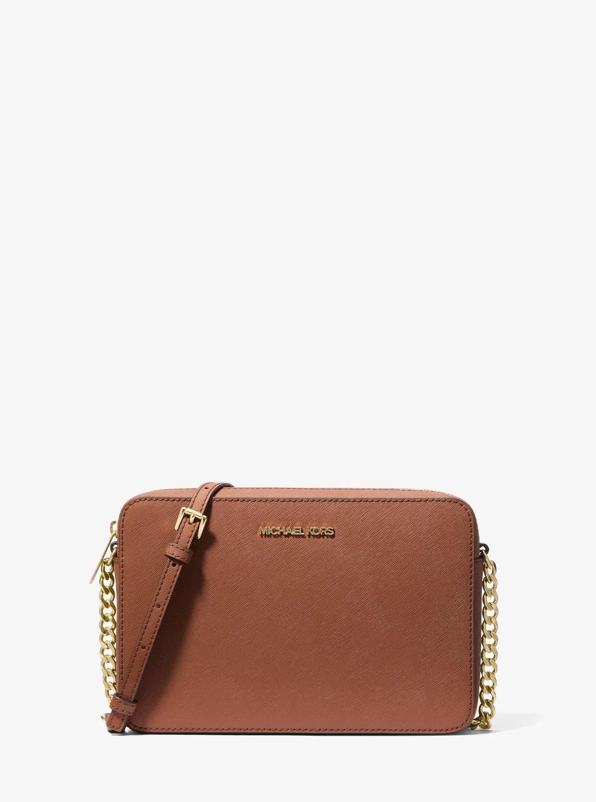 Michael Kors Outlet Jet Set Large Saffiano Leather Crossbody Bag