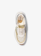 Katrina Signature Logo and Metallic Lizard Embossed Trainer