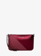 Jet Set Travel Metallic and Signature Logo Wristlet