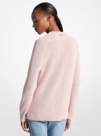 Braided Logo Cotton Blend Sweater