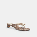 Coach Outlet Bow Thong Kitten Heel In Signature Jacquard
