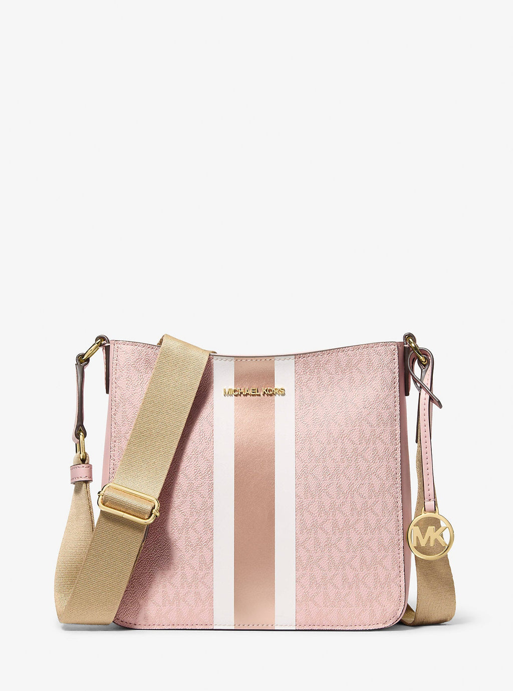 Jet Set Small Signature Logo Stripe Crossbody Bag