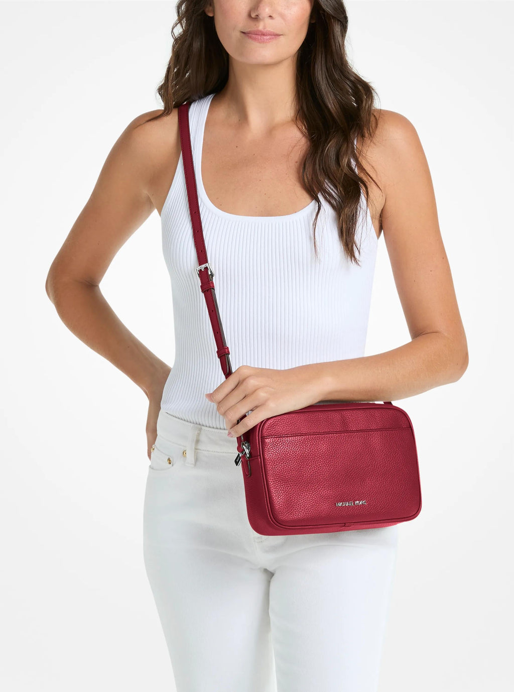 Jet Set Pebbled Leather Camera Crossbody Bag