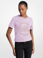 Studded Logo Charm Organic Cotton Jersey T-Shirt