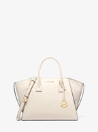 Avril Large Leather and Suede Satchel