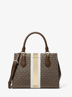 Michael Kors Outlet Marilyn Medium Signature Logo Stripe Satchel
