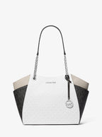 Michael Kors Outlet Jet Set Large Color-Block Signature Logo Shoulder bag