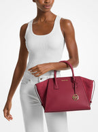 Avril Large Leather and Suede Satchel