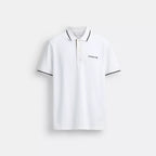 Coach Outlet Signature Trim Polo In Organic Cotton