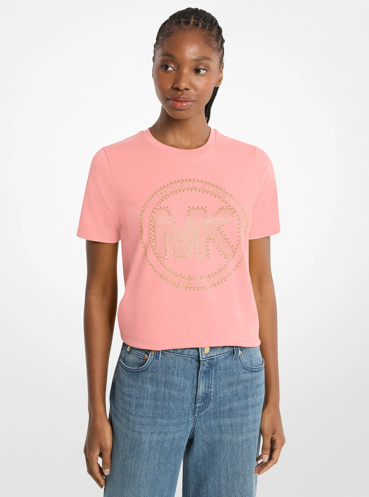 Studded Logo Charm Organic Cotton Jersey T-Shirt