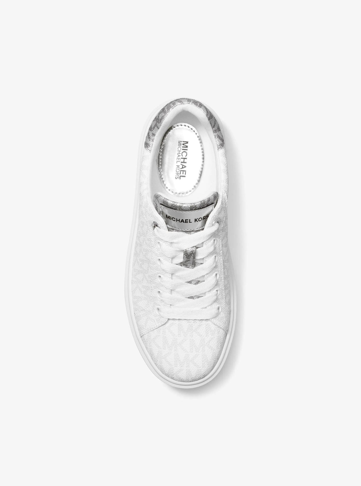 Michael Kors Outlet Romey Metallic Two-Tone Signature Logo Platform Sneaker
