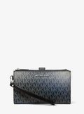 Jet Set Large Ombré Signature Logo Wristlet