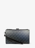 Jet Set Large Ombré Signature Logo Wristlet