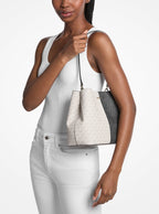 Pratt Medium Two-Tone Signature Logo Shoulder Bag