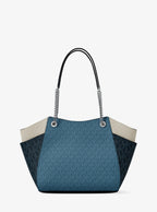 Michael Kors Outlet Jet Set Large Color-Block Signature Logo Shoulder bag