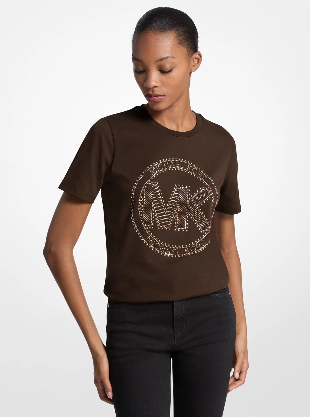 Studded Logo Charm Organic Cotton Jersey T-Shirt