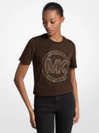 Studded Logo Charm Organic Cotton Jersey T-Shirt