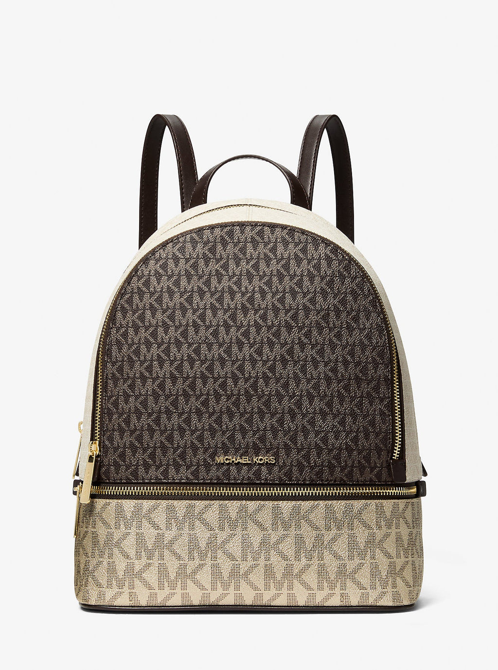 Rhea Medium Metallic Signature Logo Backpack