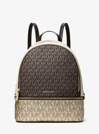 Rhea Medium Metallic Signature Logo Backpack