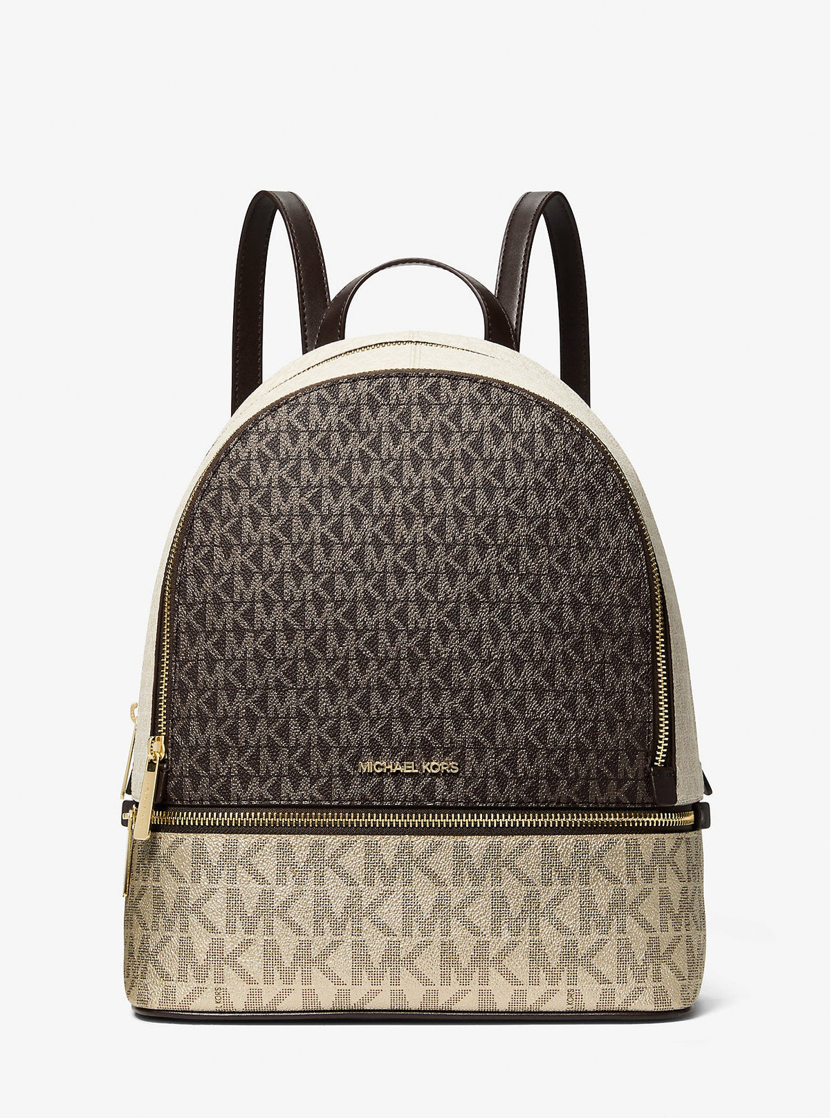 Rhea Medium Metallic Signature Logo Backpack