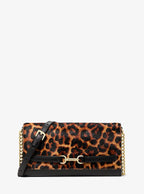 Carson Large Leopard Print Calf Hair Crossbody Bag