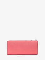 Jet Set Travel Large Saffiano Leather Quarter-Zip Wallet