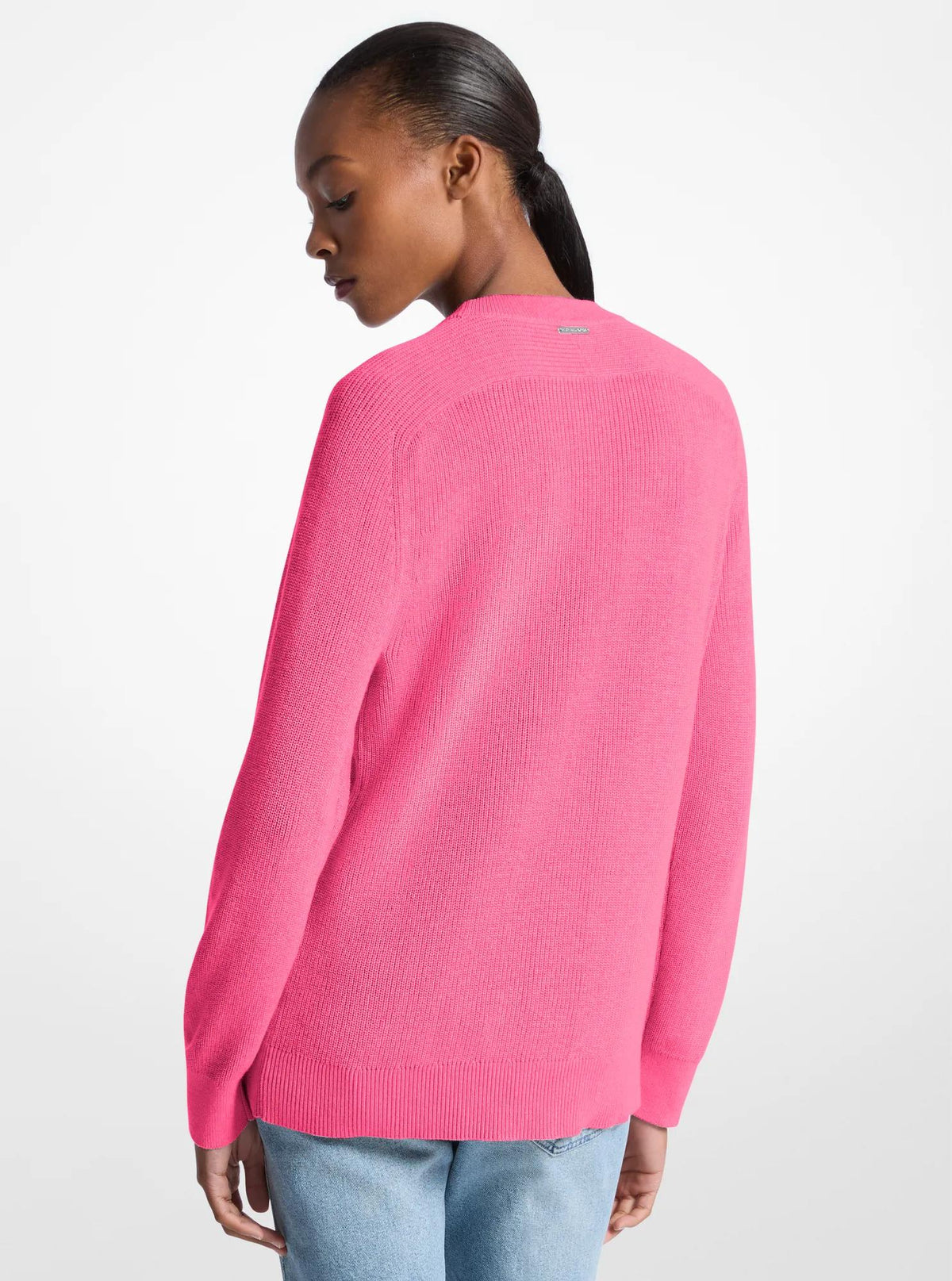Braided Logo Cotton Blend Sweater