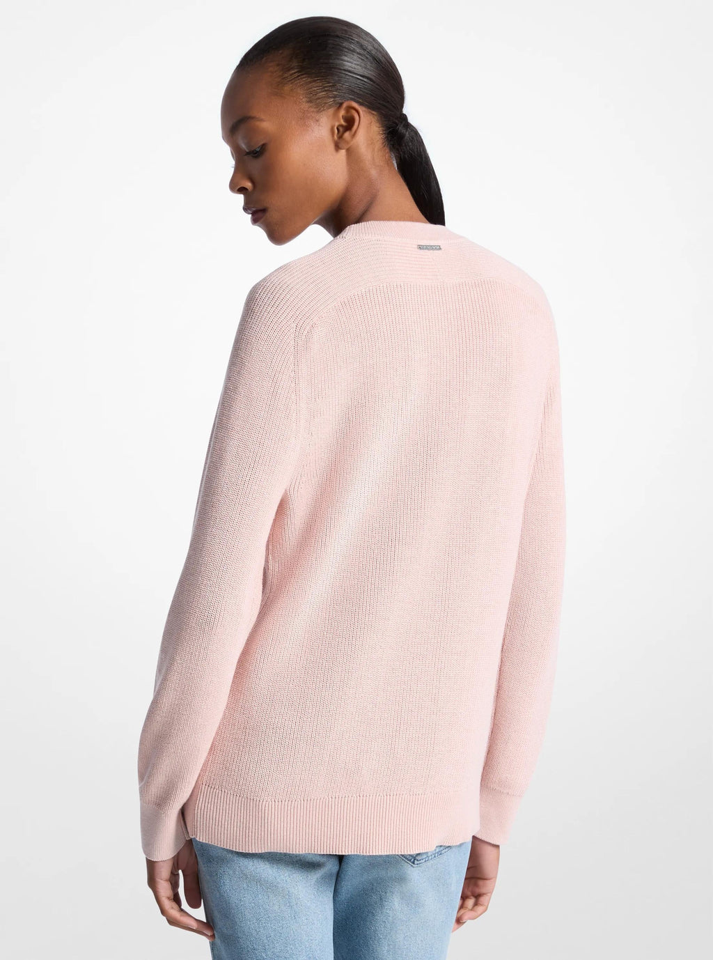Braided Logo Cotton Blend Sweater