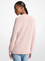 Braided Logo Cotton Blend Sweater