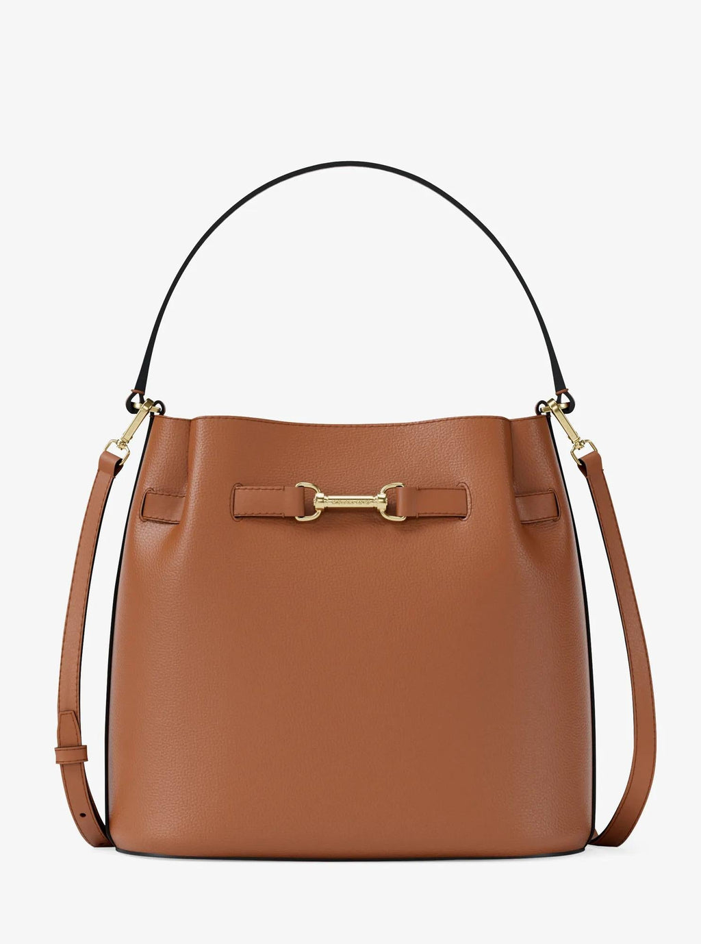 Carson Medium Pebbled Leather Convertible Bucket Crossbody Bag
