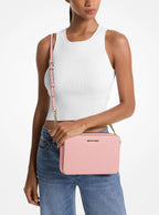 Michael Kors Outlet Jet Set Large Saffiano Leather Crossbody Bag