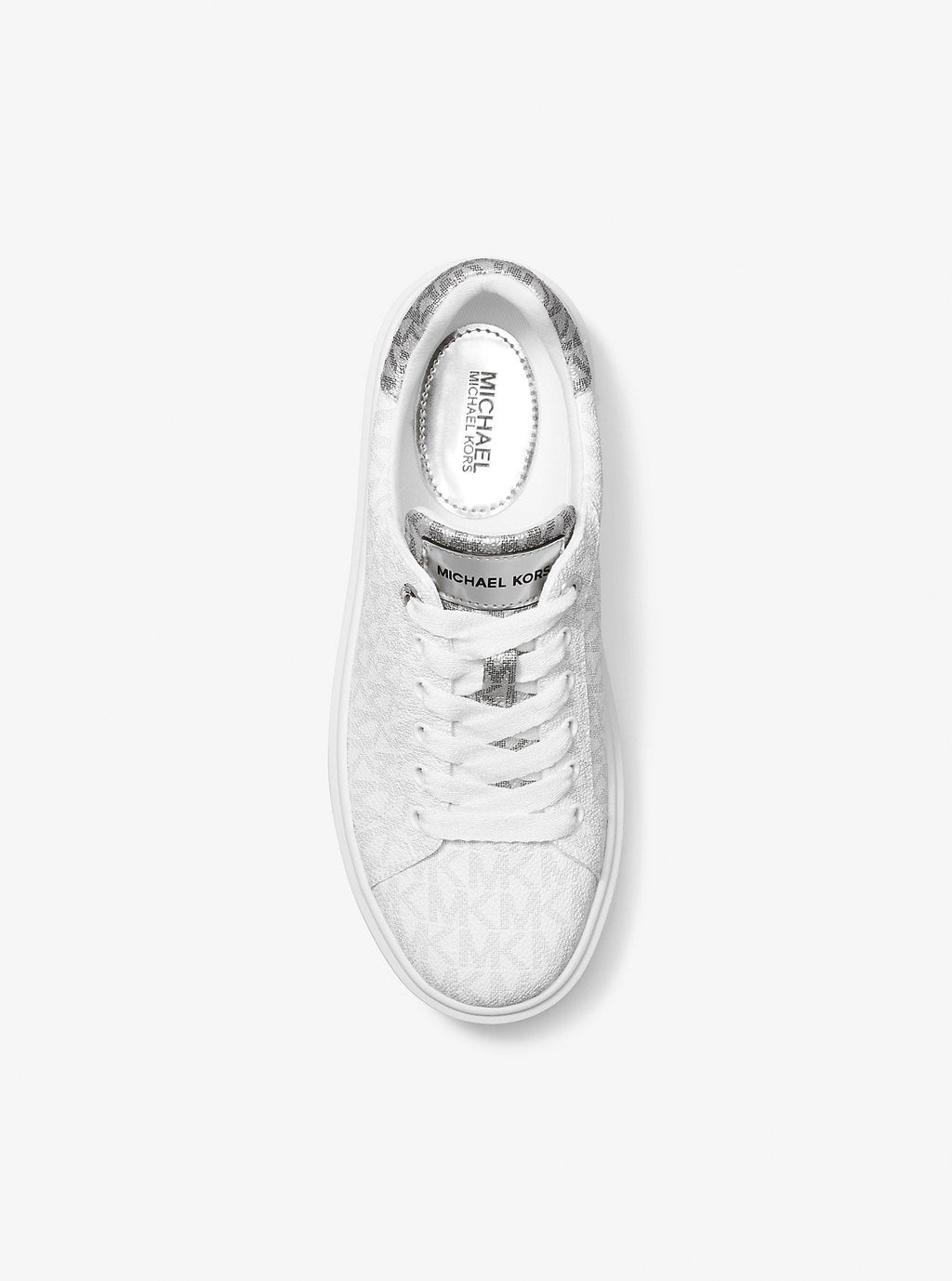 Michael Kors Outlet Romey Metallic Two-Tone Signature Logo Platform Sneaker
