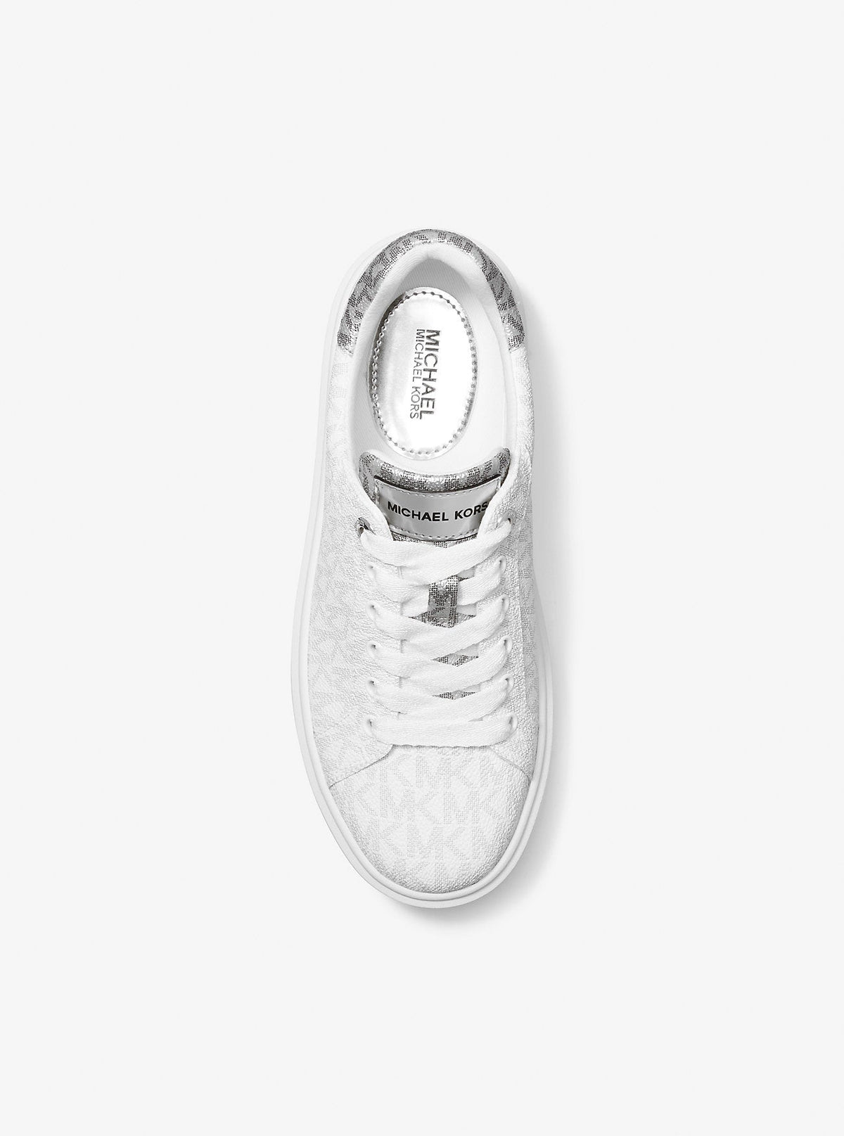 Michael Kors Outlet Romey Metallic Two-Tone Signature Logo Platform Sneaker