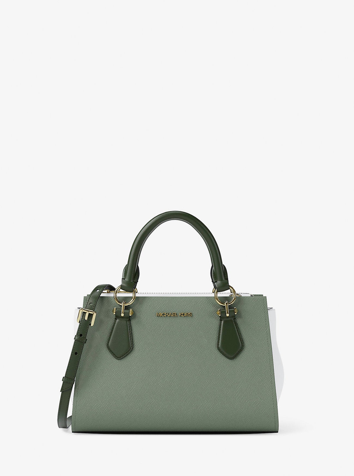Marilyn Small Color-Block Saffiano Leather Messenger Bag