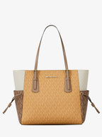 Voyager Large Color-Block Signature Logo Tote Bag