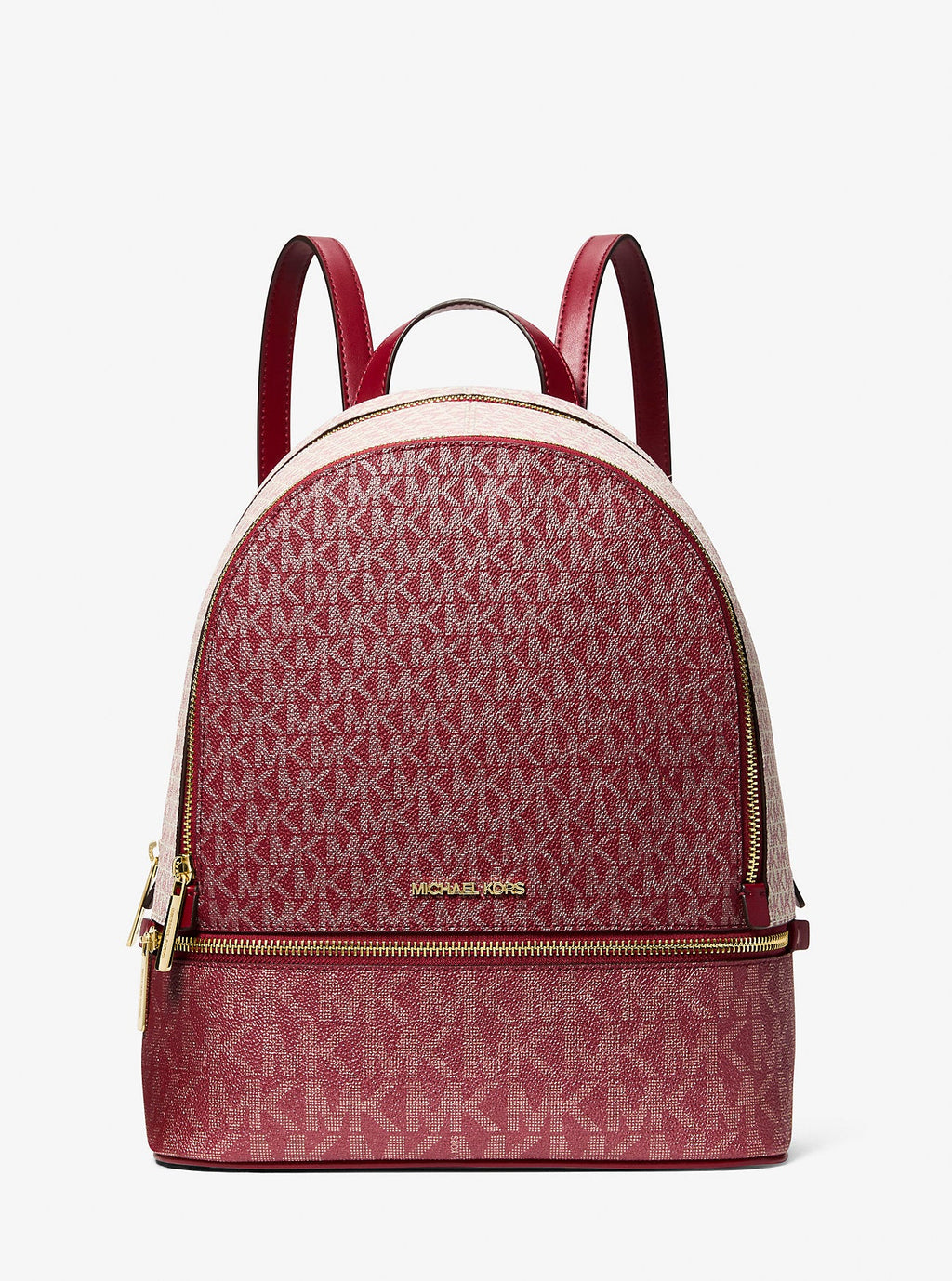 Rhea Medium Metallic Signature Logo Backpack