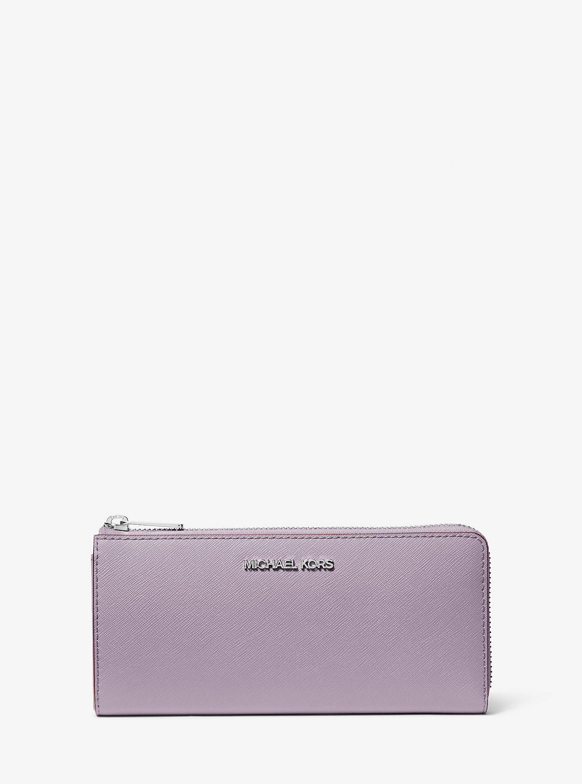 Jet Set Travel Large Saffiano Leather Quarter-Zip Wallet