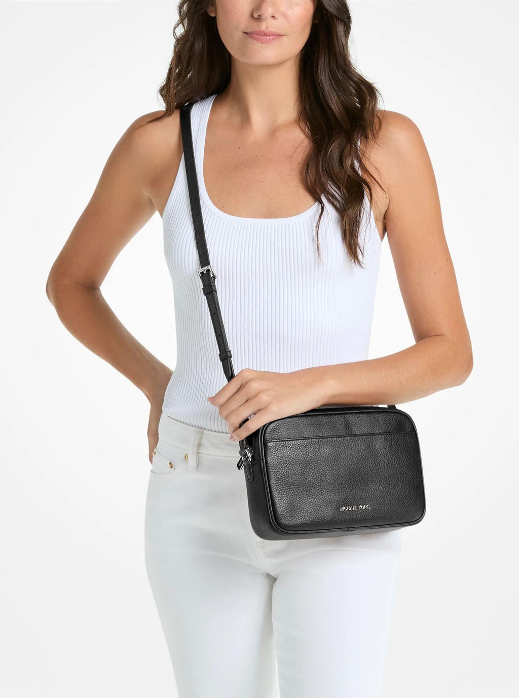 Jet Set Pebbled Leather Camera Crossbody Bag