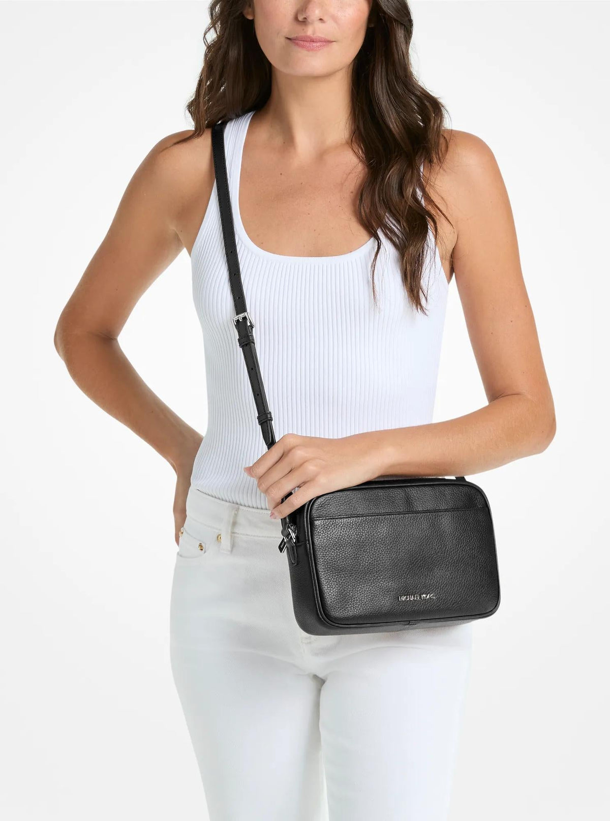 Jet Set Pebbled Leather Camera Crossbody Bag