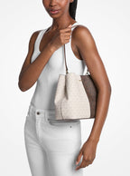 Pratt Medium Two-Tone Signature Logo Shoulder Bag