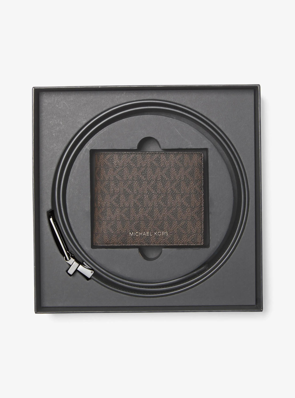 Signature Logo Billfold Wallet and Belt Gift Set