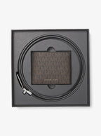 Signature Logo Billfold Wallet and Belt Gift Set