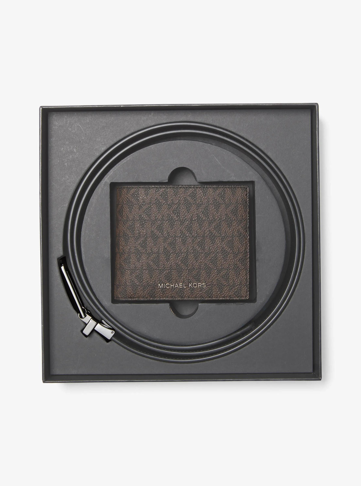 Signature Logo Billfold Wallet and Belt Gift Set
